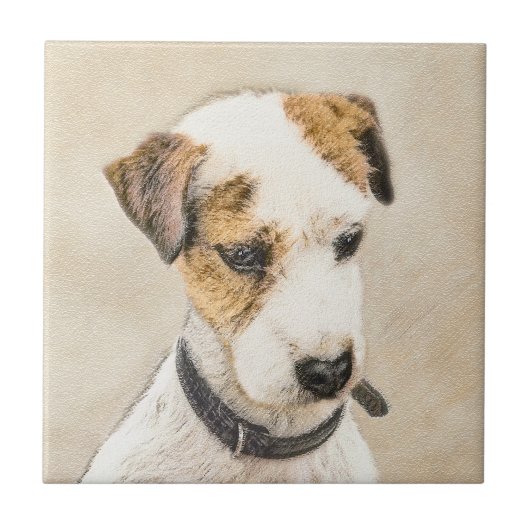 Parson Jack Russell Terrier Painting - Dog Art Fliese (Vorderseite)