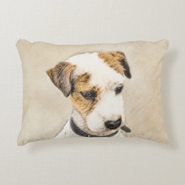 Parson Jack Russell Terrier Painting - Hund Art Dekokissen (Vorderseite)