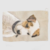 Parson Jack Russell Terrier Painting - Hund Art Golfhandtuch (Horizontal)