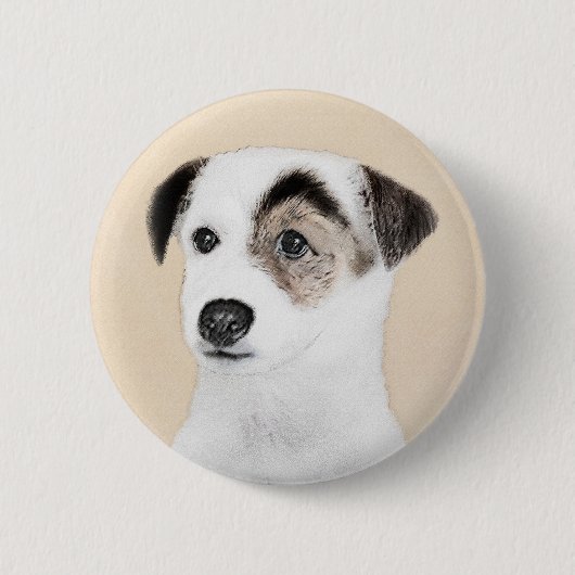 Parson Jack Russell Terrier Painting - Hunde Kunst Button (Vorderseite)