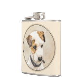 Parson Jack Russell Terrier Painting - Hunde Kunst Flachmann (Links)