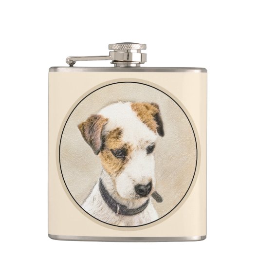 Parson Jack Russell Terrier Painting - Hunde Kunst Flachmann (Vorderseite)