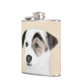 Parson Jack Russell Terrier Painting - Hunde Kunst Flachmann (Links)