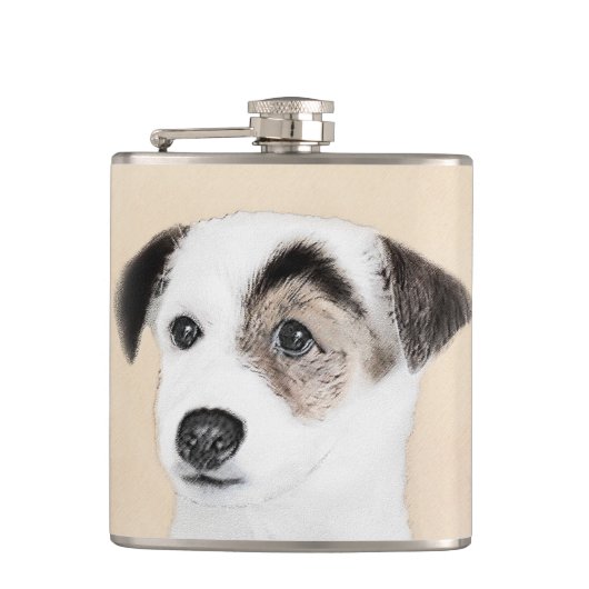 Parson Jack Russell Terrier Painting - Hunde Kunst Flachmann (Vorderseite)