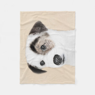 Parson Jack Russell Terrier Painting - Hunde Kunst Fleecedecke