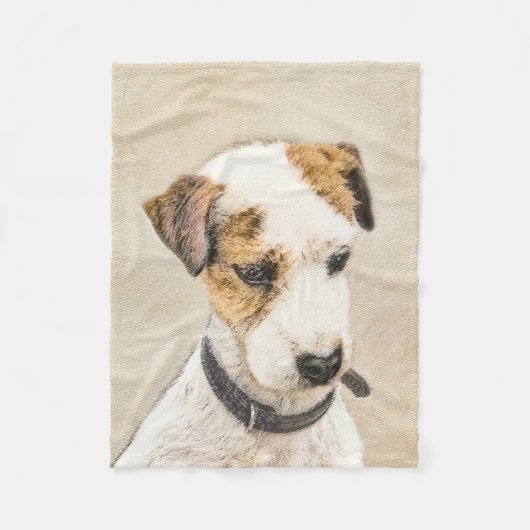 Parson Jack Russell Terrier Painting - Hunde Kunst Fleecedecke (Vorderseite)