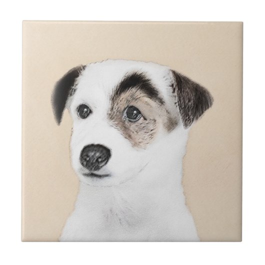 Parson Jack Russell Terrier Painting - Hunde Kunst Fliese (Vorderseite)
