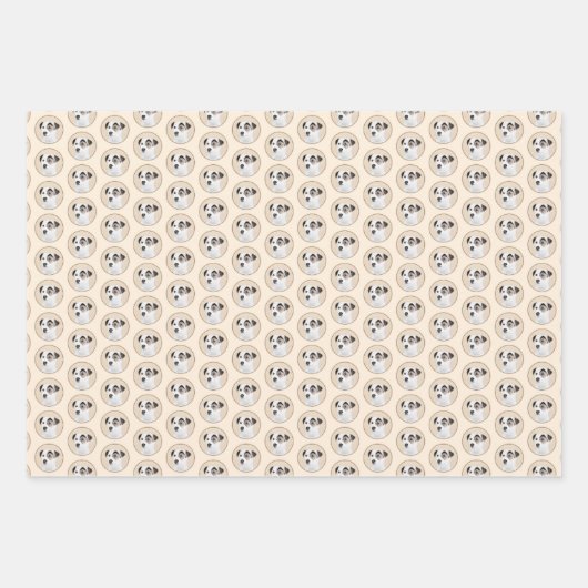 Parson Jack Russell Terrier Painting - Hunde Kunst Geschenkpapier Set (Vorderseite)