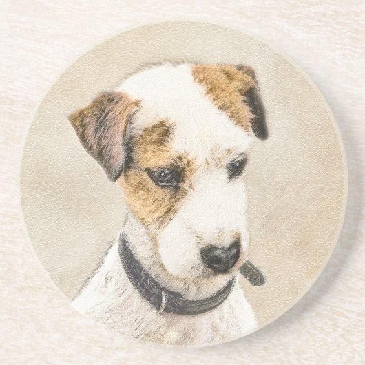 Parson Jack Russell Terrier Painting - Hunde Kunst Getränkeuntersetzer (Vorne)