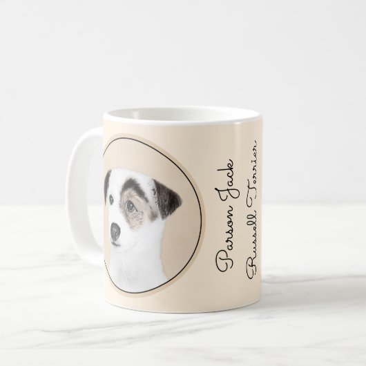 Parson Jack Russell Terrier Painting - Hunde Kunst Kaffeetasse (Vorderseite Links)