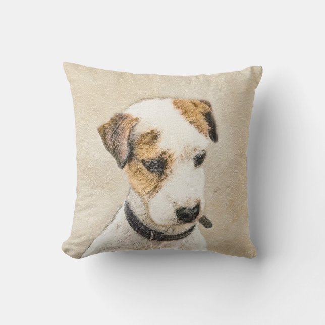 Parson Jack Russell Terrier Painting - Hunde Kunst Kissen (Vorderseite)