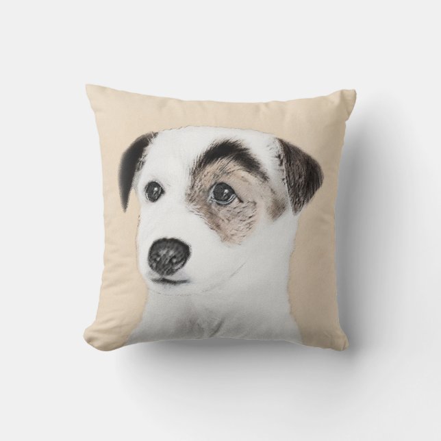 Parson Jack Russell Terrier Painting - Hunde Kunst Kissen (Vorderseite)