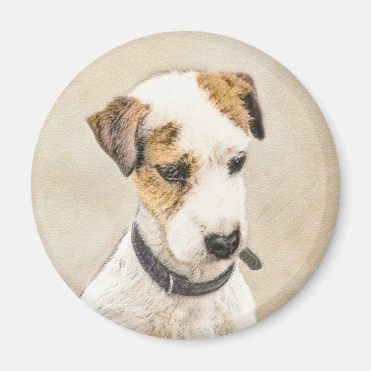 Parson Jack Russell Terrier Painting - Hunde Kunst Magnet (Vorne)