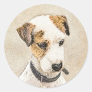 Parson Jack Russell Terrier Painting - Hunde Kunst Runder Aufkleber