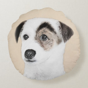 Parson Jack Russell Terrier Painting - Hunde Kunst Rundes Kissen