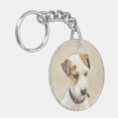 Parson Jack Russell Terrier Painting - Hunde Kunst Schlüsselanhänger (Vorderseite links)