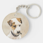 Parson Jack Russell Terrier Painting - Hunde Kunst Schlüsselanhänger (Rückseite)