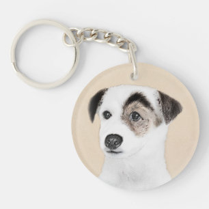 Parson Jack Russell Terrier Painting - Hunde Kunst Schlüsselanhänger