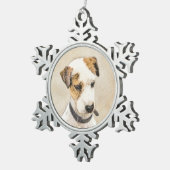 Parson Jack Russell Terrier Painting - Hunde Kunst Schneeflocken Zinn-Ornament (Rechts)
