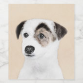 Parson Jack Russell Terrier Painting - Hunde Kunst Weinetikett (Einzelnes Label)