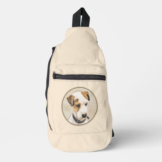 Parson Jack Russell Terrier Painting Pet Dog Art Crossbody Bag (Vorderseite)