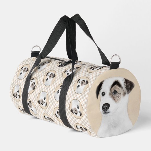Parson Jack Russell Terrier Painting Pet Dog Art Duffle Bag (Linke Seite)