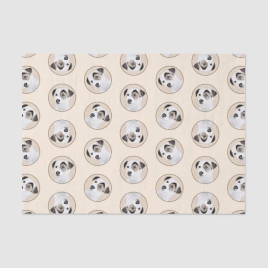 Parson Jack Russell Terrier Painting Pet Dog Art Seidenpapier (Vorderseite)