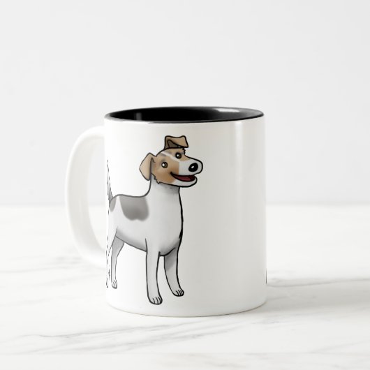 Parson Jack Russell Terrier Zwei-Tone-Kaffee-Tasse Zweifarbige Tasse (Vorderseite Links)