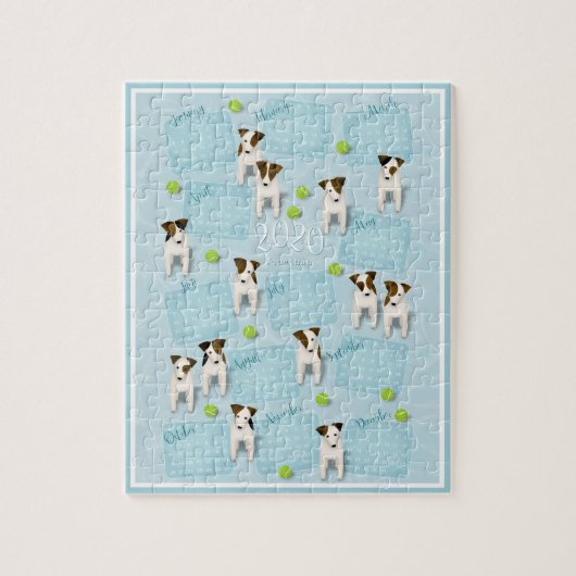 Parson Jack Russell Terriers Blue 2020 Kalender Puzzle (Vertikal)