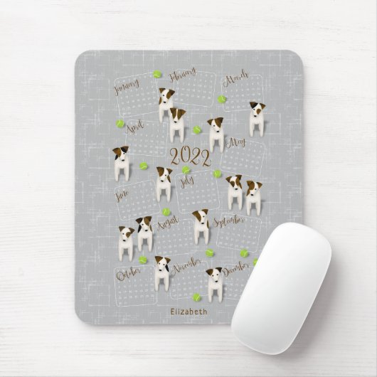 Parson Jack Russell Terriers gray 2022 Kalender Mousepad (Mit Mouse)