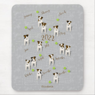 Parson Jack Russell Terriers gray 2022 Kalender Mousepad