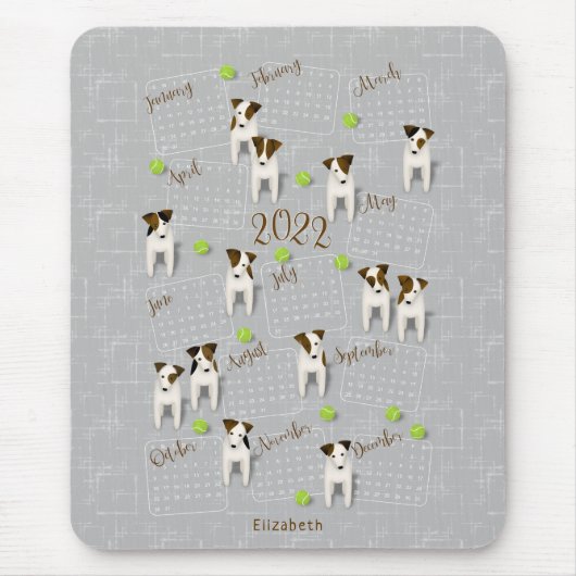 Parson Jack Russell Terriers gray 2022 Kalender Mousepad (Vorne)