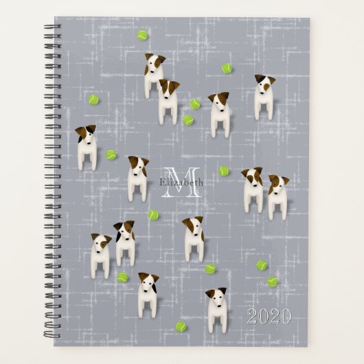 Parson Jack Russell Terriers mit Monogramm Planer (Vorderseite)