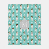 Parson Jack Russell Terriers Musterlicht aquamarin Fleecedecke (Vorderseite)