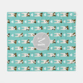 Parson Jack Russell Terriers Musterlicht aquamarin Fleecedecke (Vorderseite (Horizontal))