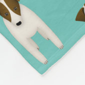 Parson Jack Russell Terriers Musterlicht aquamarin Fleecedecke (Ecke)
