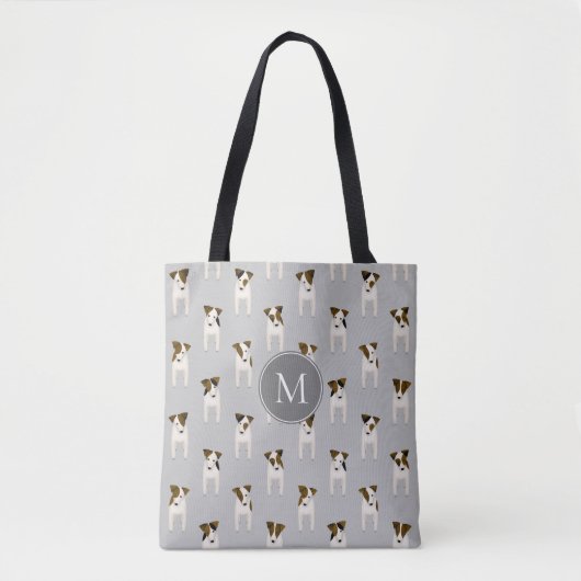 Parson Jack Russell Terriers pattern w monogram Tasche (Vorderseite)