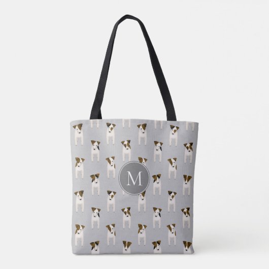Parson Jack Russell Terriers pattern w monogram Tasche (Rückseite)
