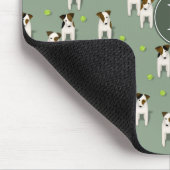 Parson Jack Russells Hunde Tennisbälle grün Mousepad (Ecke)