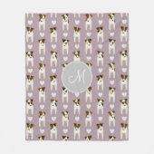 Parson Jack Russells Muster mit Monogramm lilac Fleecedecke (Vorderseite)
