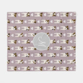 Parson Jack Russells Muster mit Monogramm lilac Fleecedecke (Vorderseite (Horizontal))