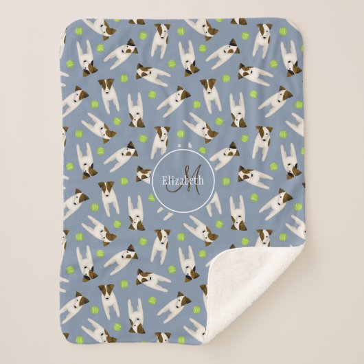Parson Jack Russells u Tennisbälle Muster Sherpadecke (Vorderseite)