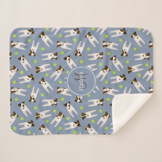 Parson Jack Russells u Tennisbälle Muster Sherpadecke (Vorderseite (Horizontal))