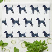 Parson Russel Terrier Black Watercolor Geschirrtuch (Gefaltet)