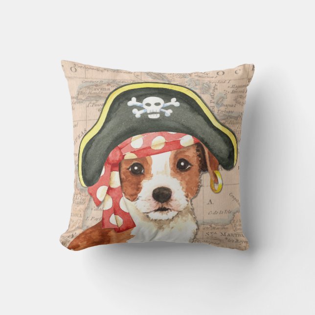 Parson Russell Pirate Kissen (Vorderseite)