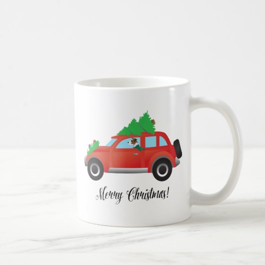 Parson Russell Terrier Autofahren Weihnachtswagen Kaffeetasse (Rechts)