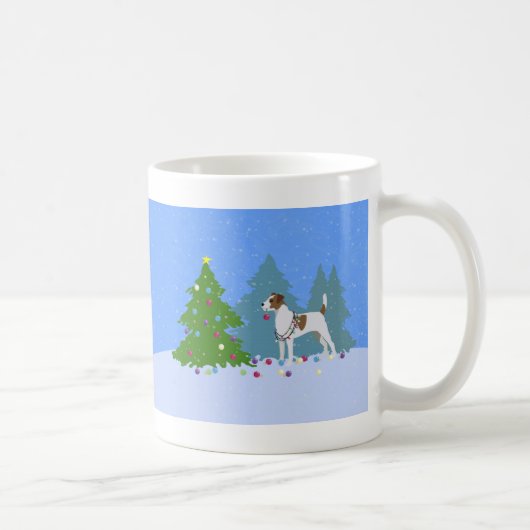 Parson Russell Terrier Dekoriert Weihnachtsbaum Kaffeetasse (Rechts)