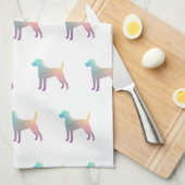 Parson Russell Terrier Dog Breed Geo Pastel Geschirrtuch (Viertel Falte)