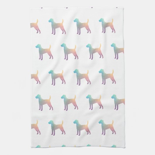 Parson Russell Terrier Dog Breed Geo Pastel Geschirrtuch (Vertikal)