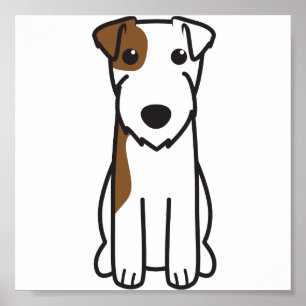 Parson Russell Terrier Dog Cartoon Poster